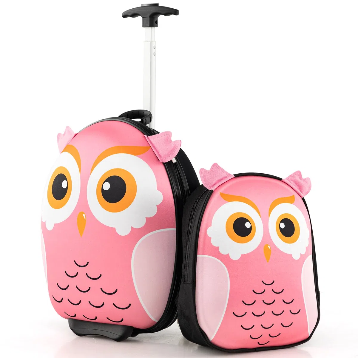 SOARS Juego de Maleta Infantil Niños, 16 '' Maleta + 12 '' Mochila, Maleta Cabina Ruedas y Asa Telescópica, Aprobado por Aerolíneas, Equipaje de Mano (Búho)