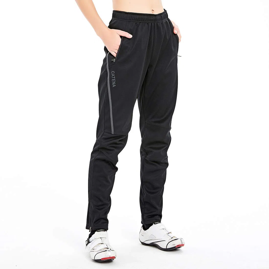 CATENA Pantalones de Ciclismo de Invierno para Mujer Pantalones Impermeables a Prueba de Viento para Deportes al Aire Libre Pantalones Largos térmicos de Lana térmica