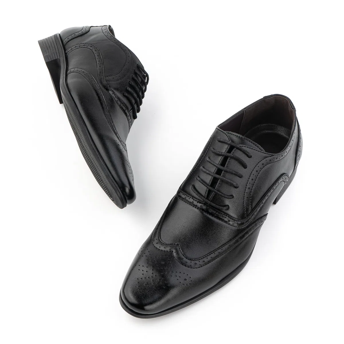 Hitmars Zapatos Oxford Hombre Zapatillas Vestir Derby Zapatos Boda Brogues Formales Cordones Clásico Traje Negro 43 EU