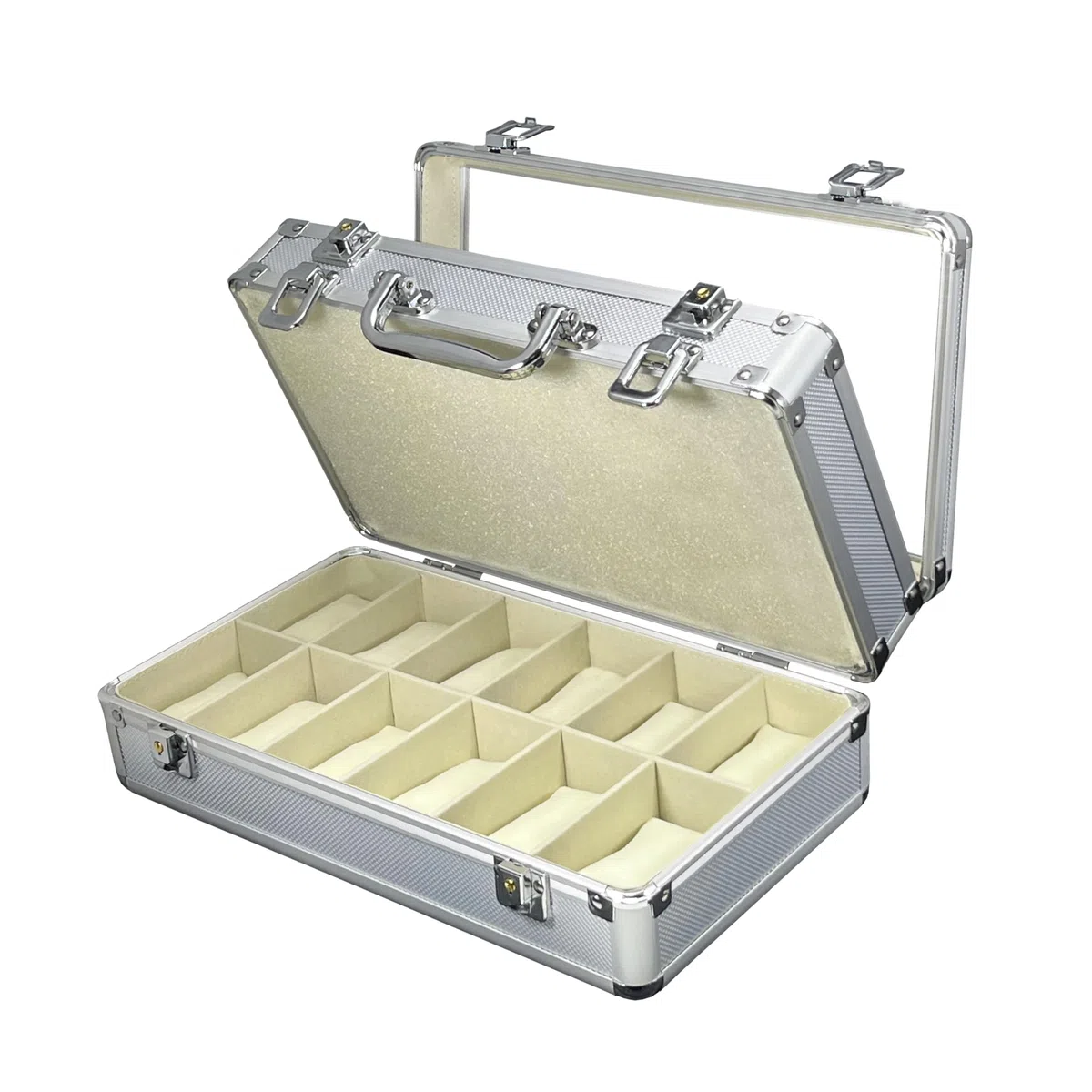 MR Maestro Relojero - Vitrina para Guardar 24 Relojes | Aluminio Resistente | 2 Bandejas Desmontables | Ideal para Organización de Joyas y Relojes, muy Practico, Estupendo para regalo