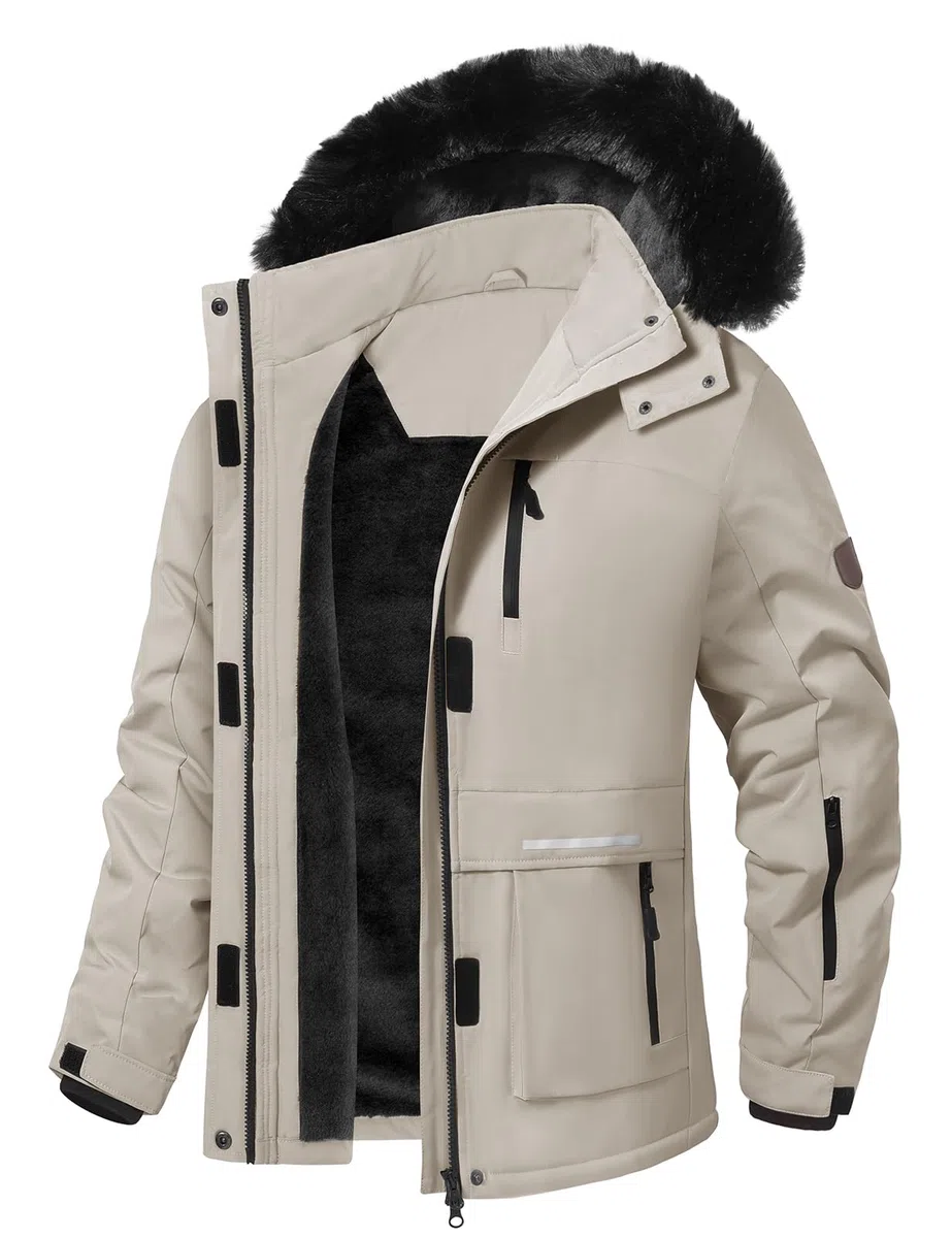 CMTOP Chaqueta Esqui Mujer Chaqueta Cálida de Invierno para Mujer al Aire Libre Abrigo Impermeable a Prueba de Viento Chaqueta de Esquí para Acampar con Capucha Desmontable