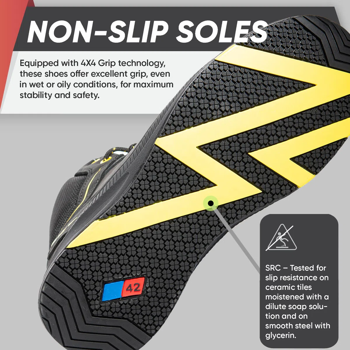 BWOLF Phoenix S3S Zapatos de trabajo para hombre S3 zapatos de seguridad para hombre S3 Nabuk impermeables, antideslizantes 4 x 4 Grip Tech, suela Ergo