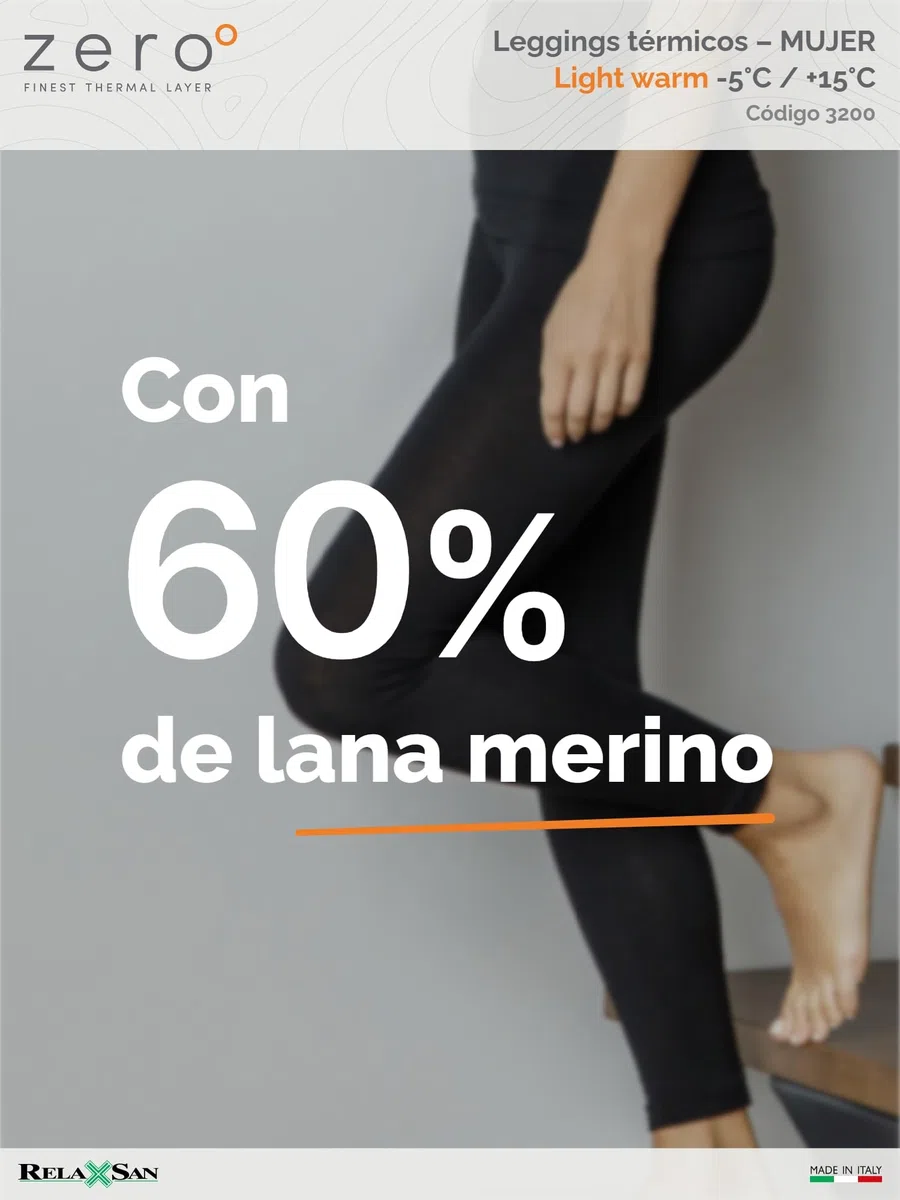 Relaxsan Zero 3200 – Pantalón Térmico Mujer Malla Térmica Ropa Interior en Lana Merino y Fibra Dryarn