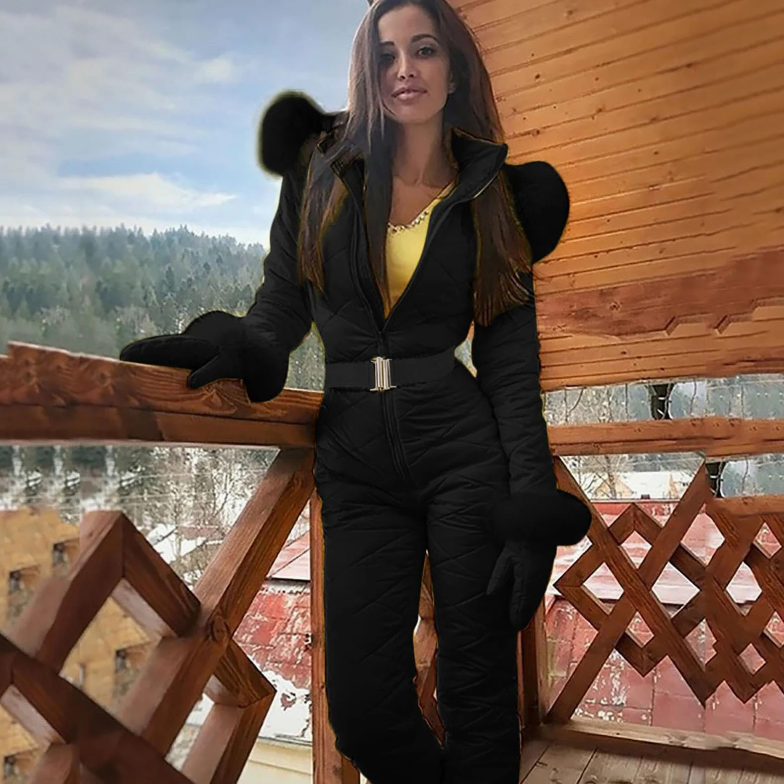 Traje De Esquí para Mujer Traje De Esquí De Una Pieza Conjunto De Traje De Esquí para Mujer Elegante Tallas Grandes Mono De Esquí para Invierno para Snowboard,Montañismo,Patinaje