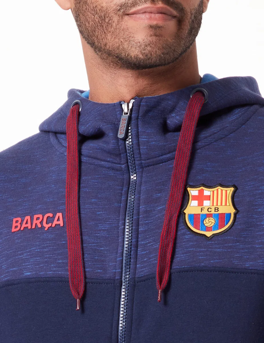 FC Barcelona Sudadera Abierta Capucha Nº 2 (Nuevo Diseño) Sudadera con Capucha Hombre (Pack de 1)