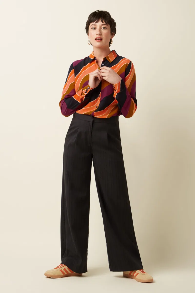 King Louie Blusa para mujer con estampado gráfico Masie Blouse Razzle