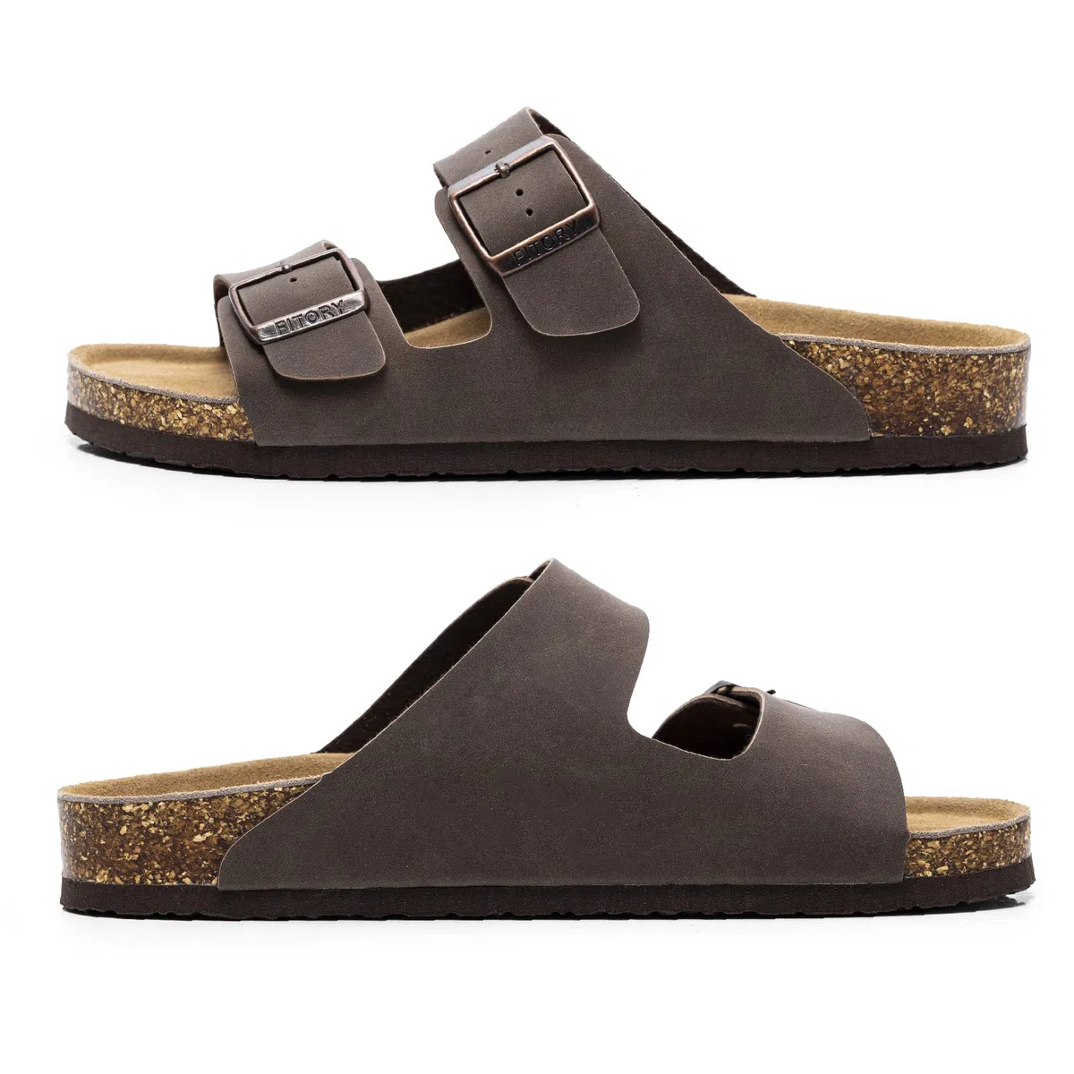 FITORY Sandalias para Hombre con Soporte Arqueológico Integrado, Correas Ajustables con Hebillas y Plantilla de Corcho Ligera - Tallas 40-47