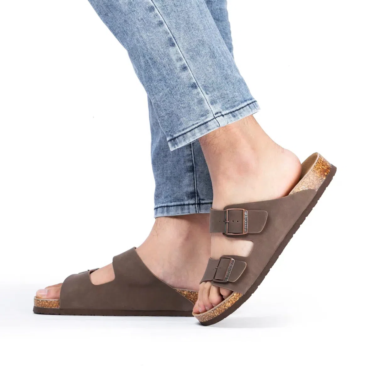 FITORY Sandalias para Hombre con Soporte Arqueológico Integrado, Correas Ajustables con Hebillas y Plantilla de Corcho Ligera - Tallas 40-47