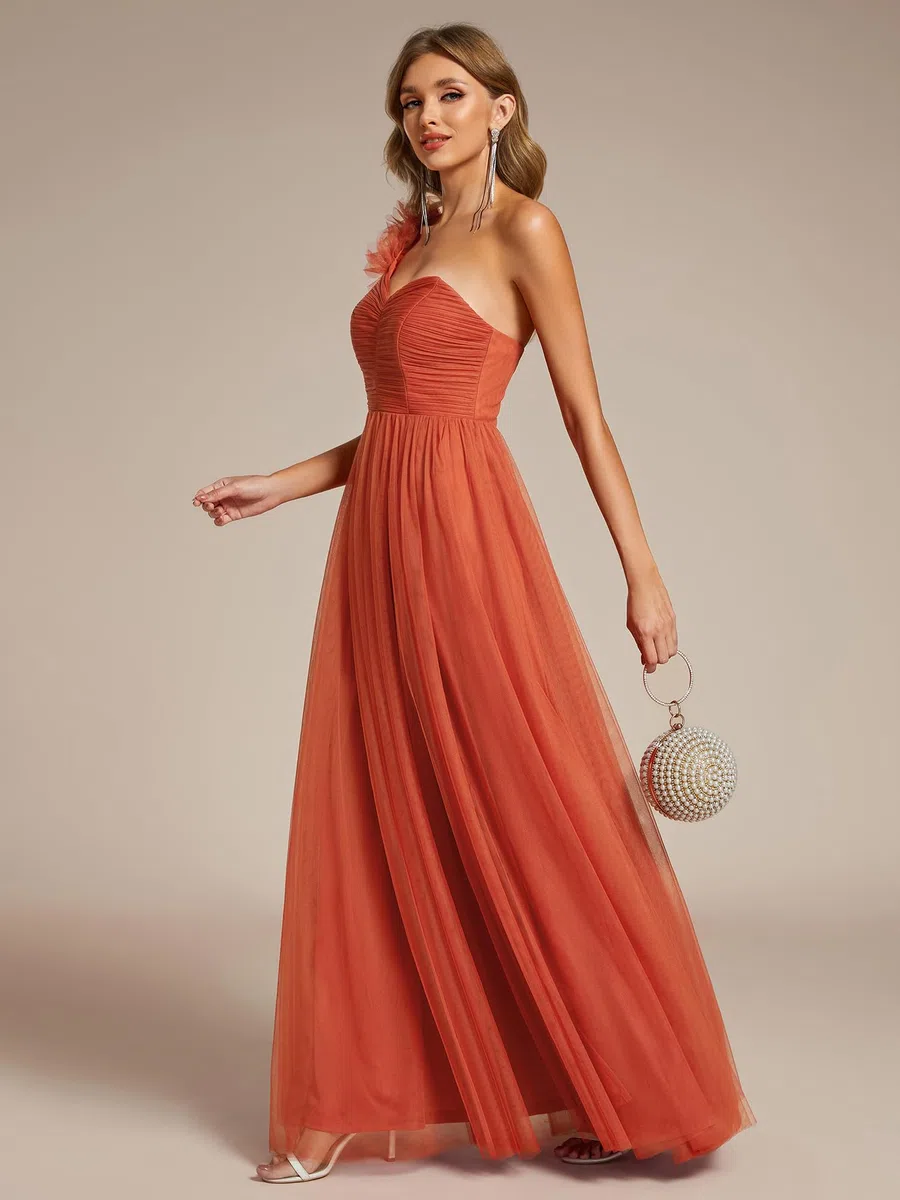 Ever-Pretty Vestido Dama de Honor para Mujer Hombro Cintura Alta Sin Mangas Fiesta Maxi Vestido ES01911-P
