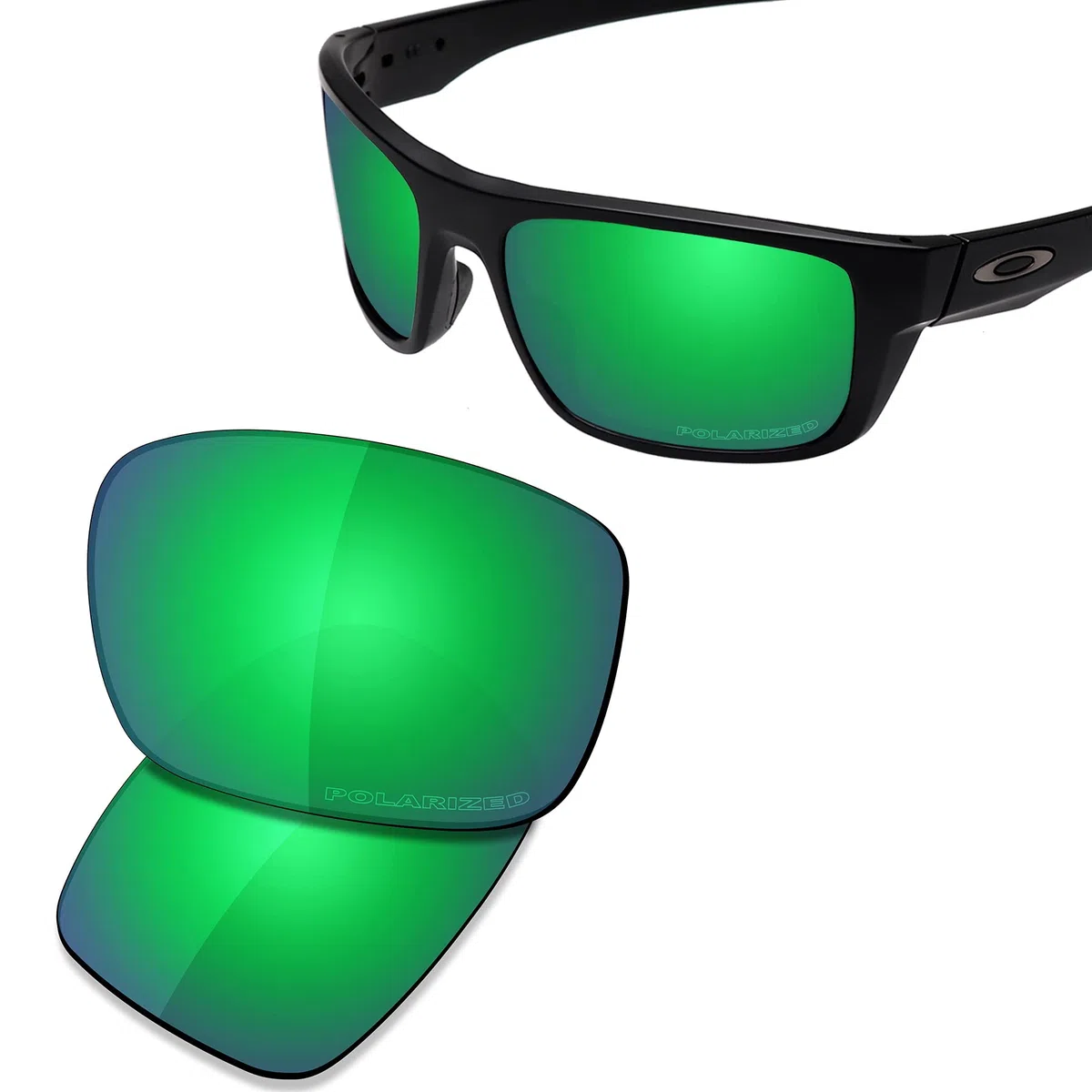 SAUCER Lentes y almohadillas nasales de repuesto prémium para Oakley Drop Point OO9367 | Protección UV400, antiarañazos, ajuste preciso, Verde jade polarizado., Talla única
