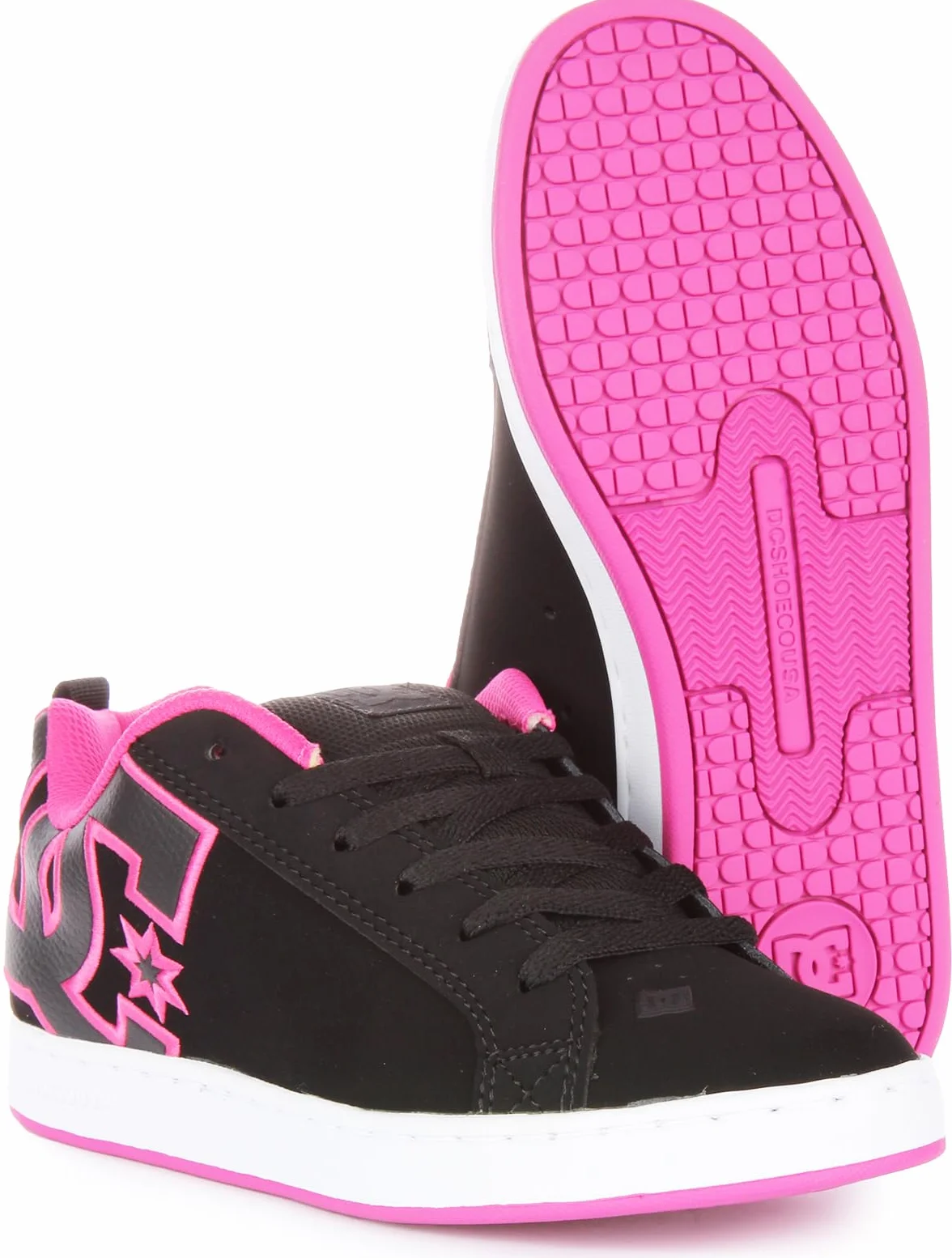 DC Shoes Court Graffik Zapatos de Skate, Mujer, Multicolor (Black/Pink Stencil), 40 EU