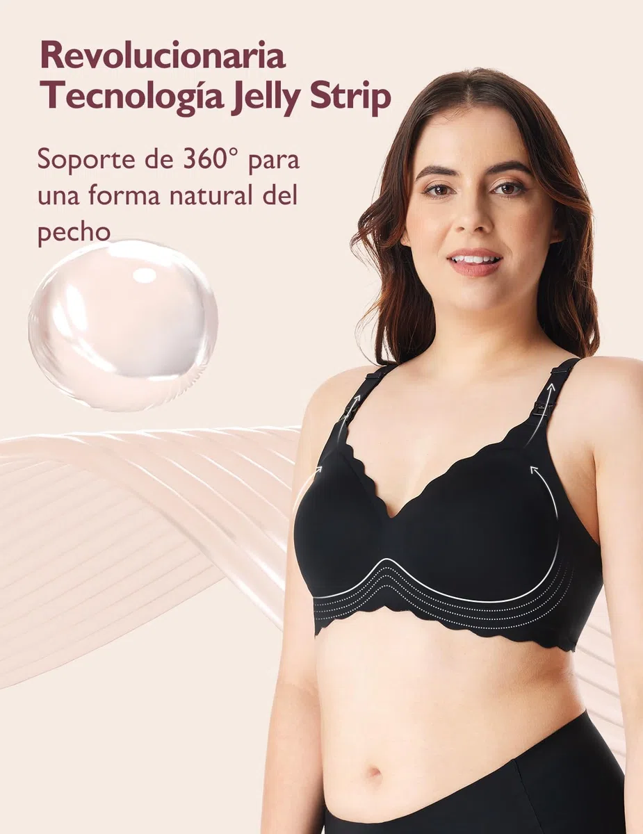 momcozy Sujetador Lactancia sin Costuras para Mujeres Embarazadas, Inalámbrico, con Soporte Jelly Strip y Diseño Clásico, Ideal para la Maternidad