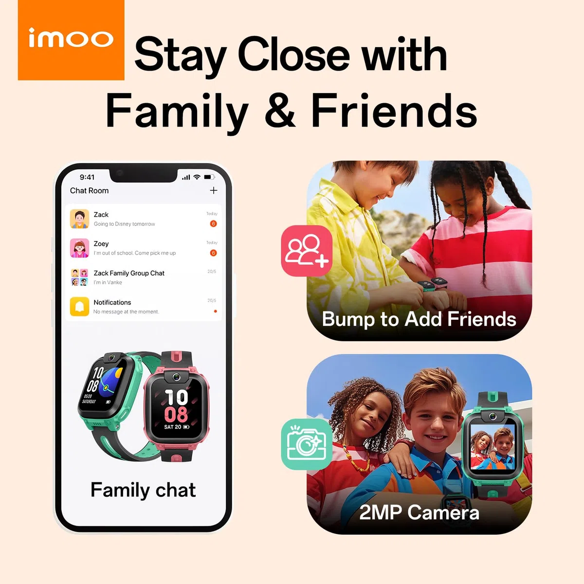 imoo Z1 Reloj Inteligente para Niños, 4G Video y Llamadas Reloj Teléfono con Seguimiento GPS, Resistencia al Agua IPX8, Batería Duradera, Modo de Clase, Rechazo de Extraños, Chat Familiar (Verde)
