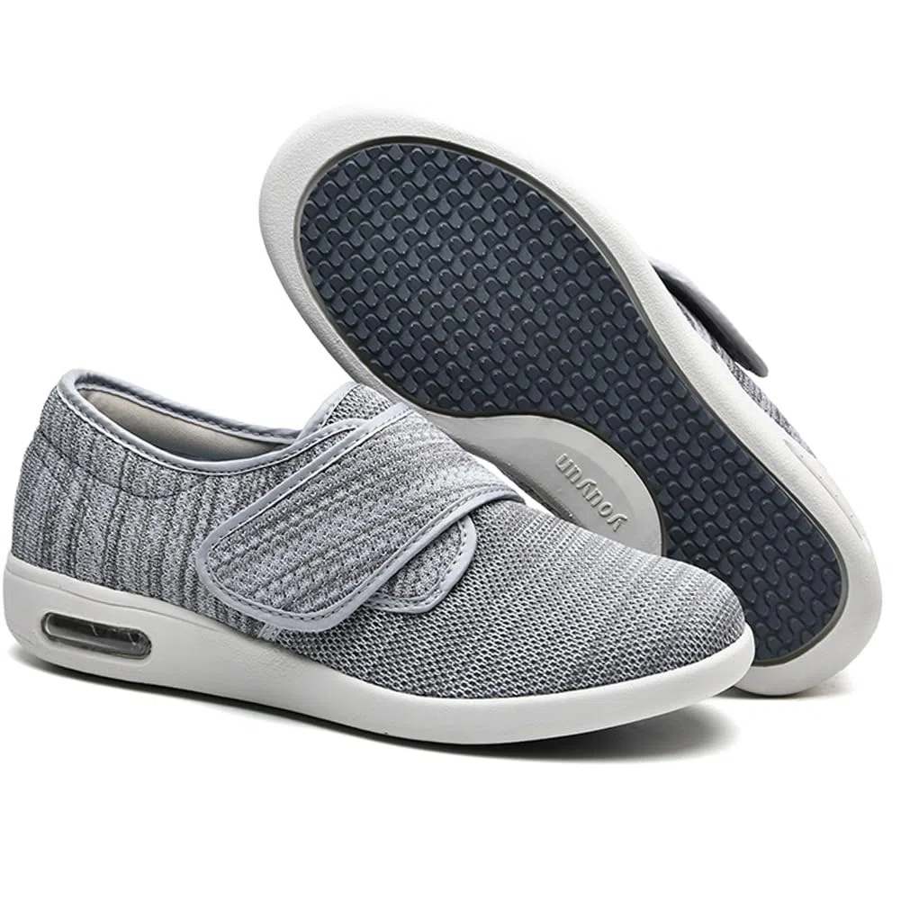 Scarpe Ortopediche Mujer con Strappo Zapatillas Deportivas de Malla sin Cordones para Mujer Zapatos con cojín de Aire para Mujer Zapatos para Caminar Tejidos elásticos(Lightgrey,40 EU)
