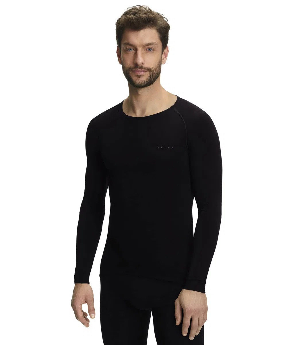 FALKE Hombre Warm Round Neck capa de base superior Ropa Interior Térmica Para Climas De Suaves a Fríos Secado Rápido Transpirable Hilo Funcional 1 pieza