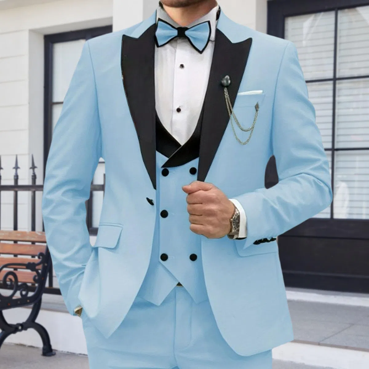 Traje de 3 Piezas para Hombre, Elegante, Ajustado, con Solapa de Pico, un botón, Formal, para Negocios, Boda, Fiesta, Chaqueta, Chaleco, pantalón, Conjunto Traje