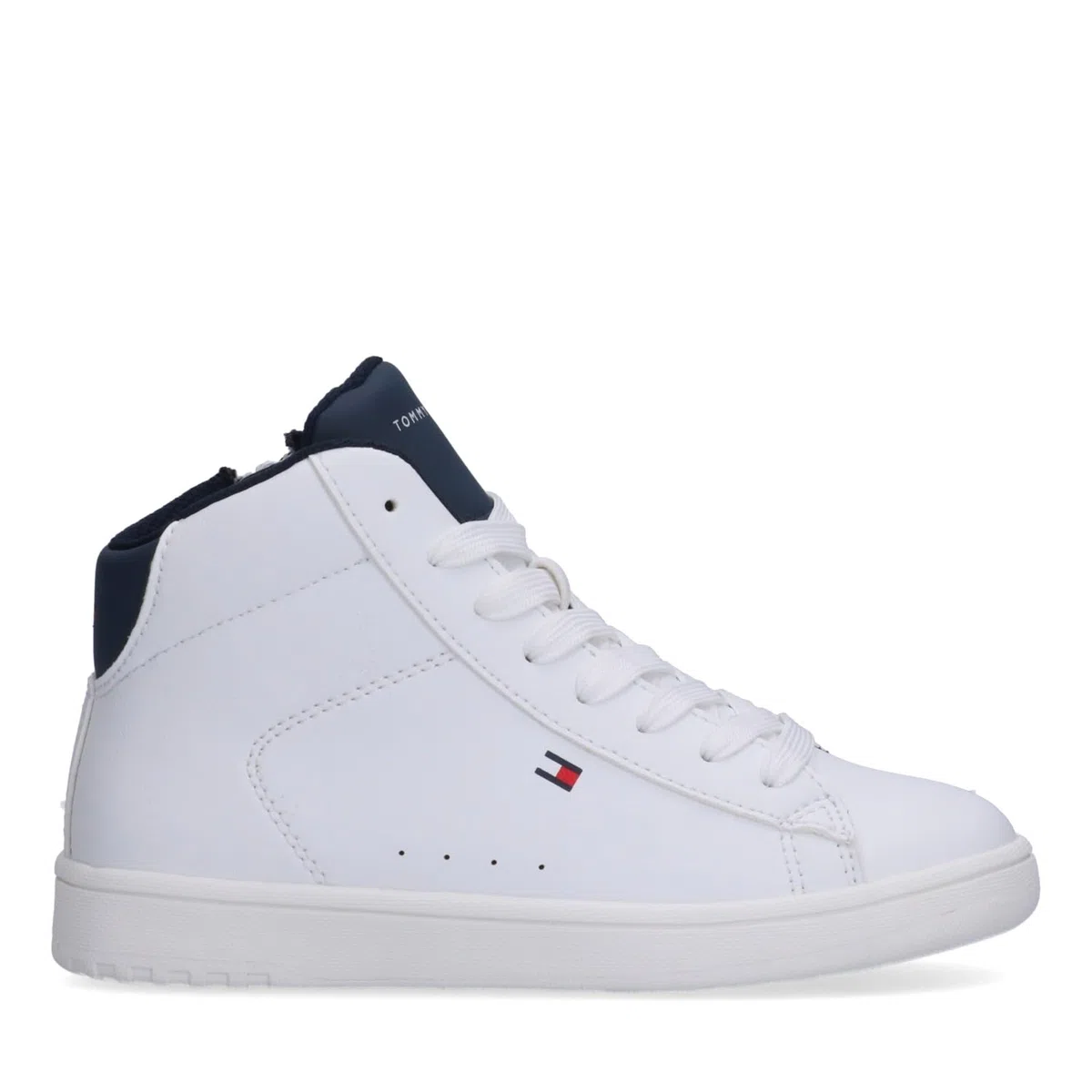 Tommy Hilfiger, Zapatillas a Media Altura con Cordones para niños y niñas, Jack, Blanco/BLU, 38