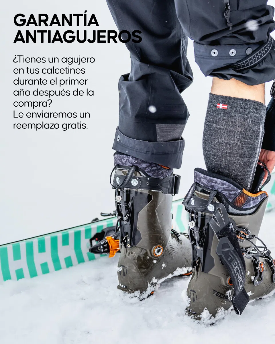 DANISH ENDURANCE Calcetines de Esquí Térmicos de Lana Merino, 2 pack, Multicolor (1x Gris Oscuro/Gris Claro, 1x Gris Claro/Rosa), 35-38