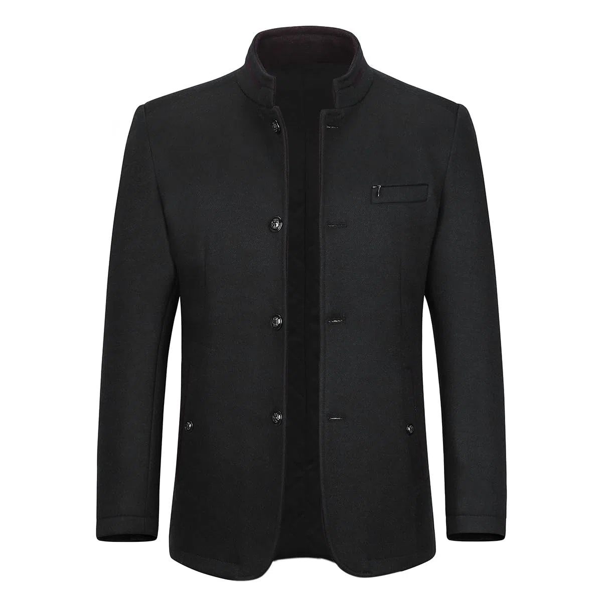 Allthemen Abrigos para Hombre Chaqueta de Manga Larga con Ajuste Regular y cálido Invierno Casual Ligero Abrigo botón Elegante Outwear