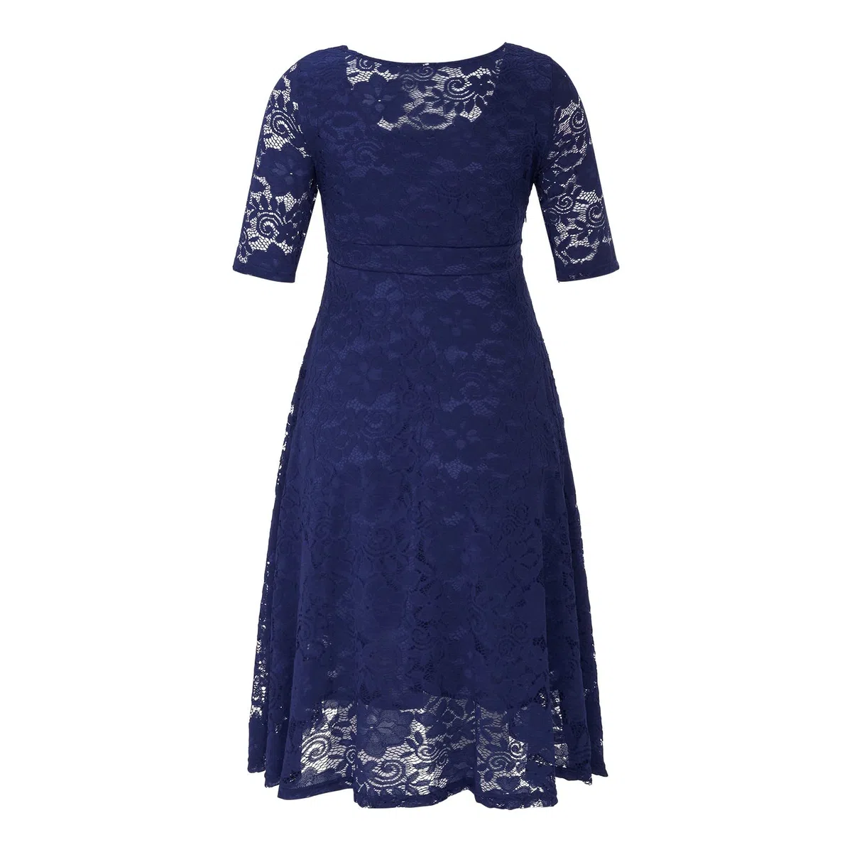 Generisch Elegante vestido midi de encaje floral de talla grande para fiesta de cóctel