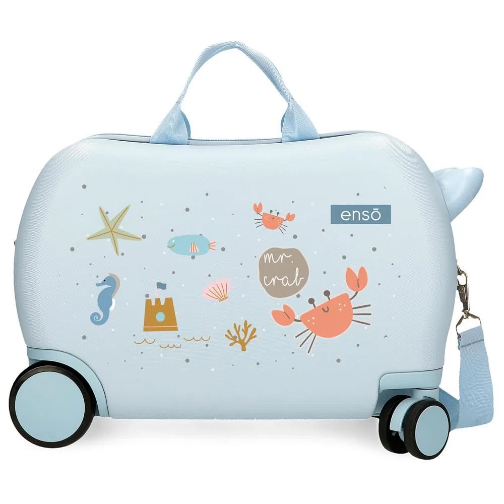 Valise pour Enfants Enso Mr Crab, en ABS, Doubles roues pivotantes multidirectionnelles, serrure à Combinaison latérale pour un Voyage en Toute sécurité, Multiples possibilités d'utilisation.