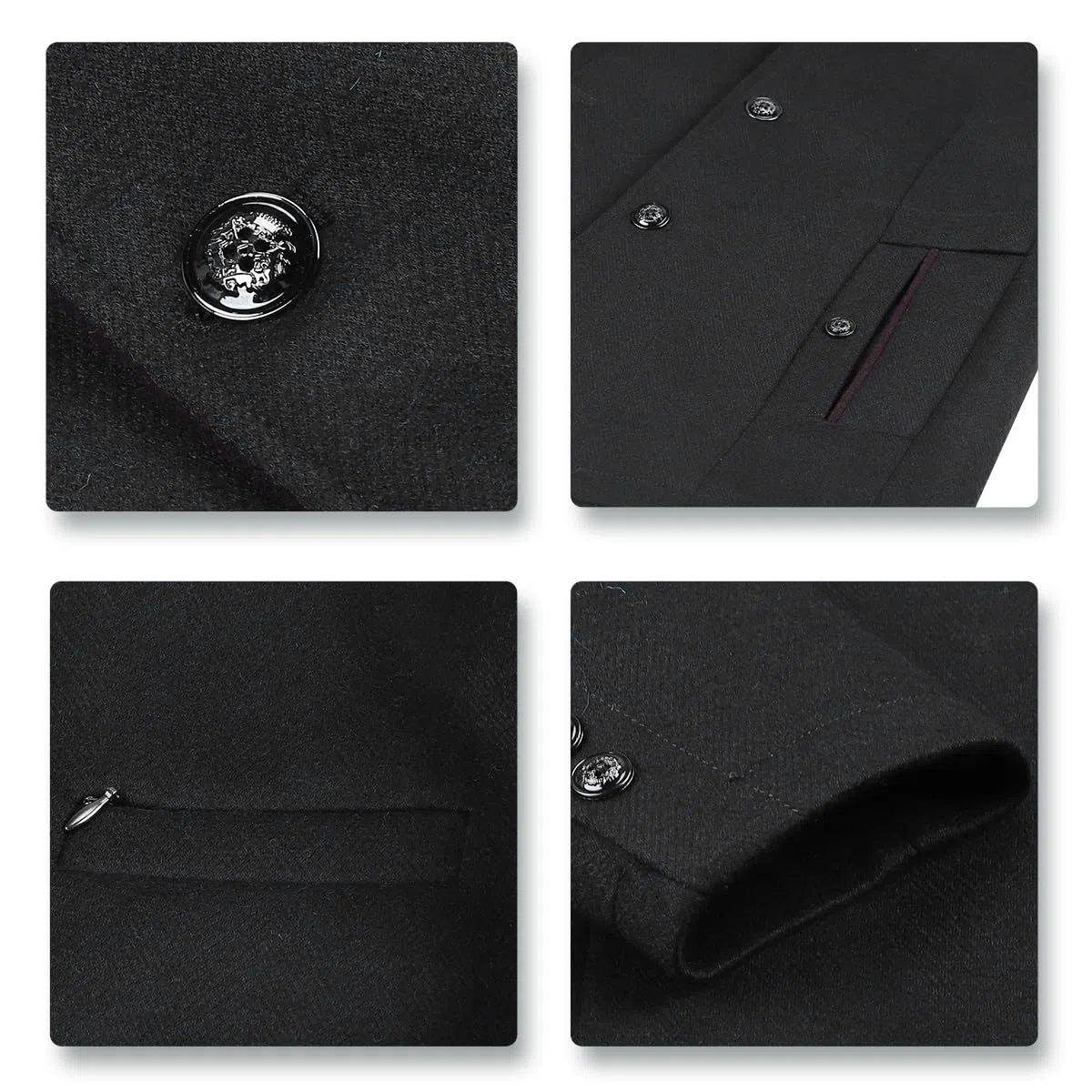 Allthemen Abrigos para Hombre Chaqueta de Manga Larga con Ajuste Regular y cálido Invierno Casual Ligero Abrigo botón Elegante Outwear