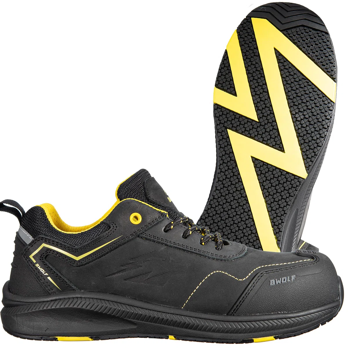 BWOLF Phoenix S3S Zapatos de trabajo para hombre S3 zapatos de seguridad para hombre S3 Nabuk impermeables, antideslizantes 4 x 4 Grip Tech, suela Ergo