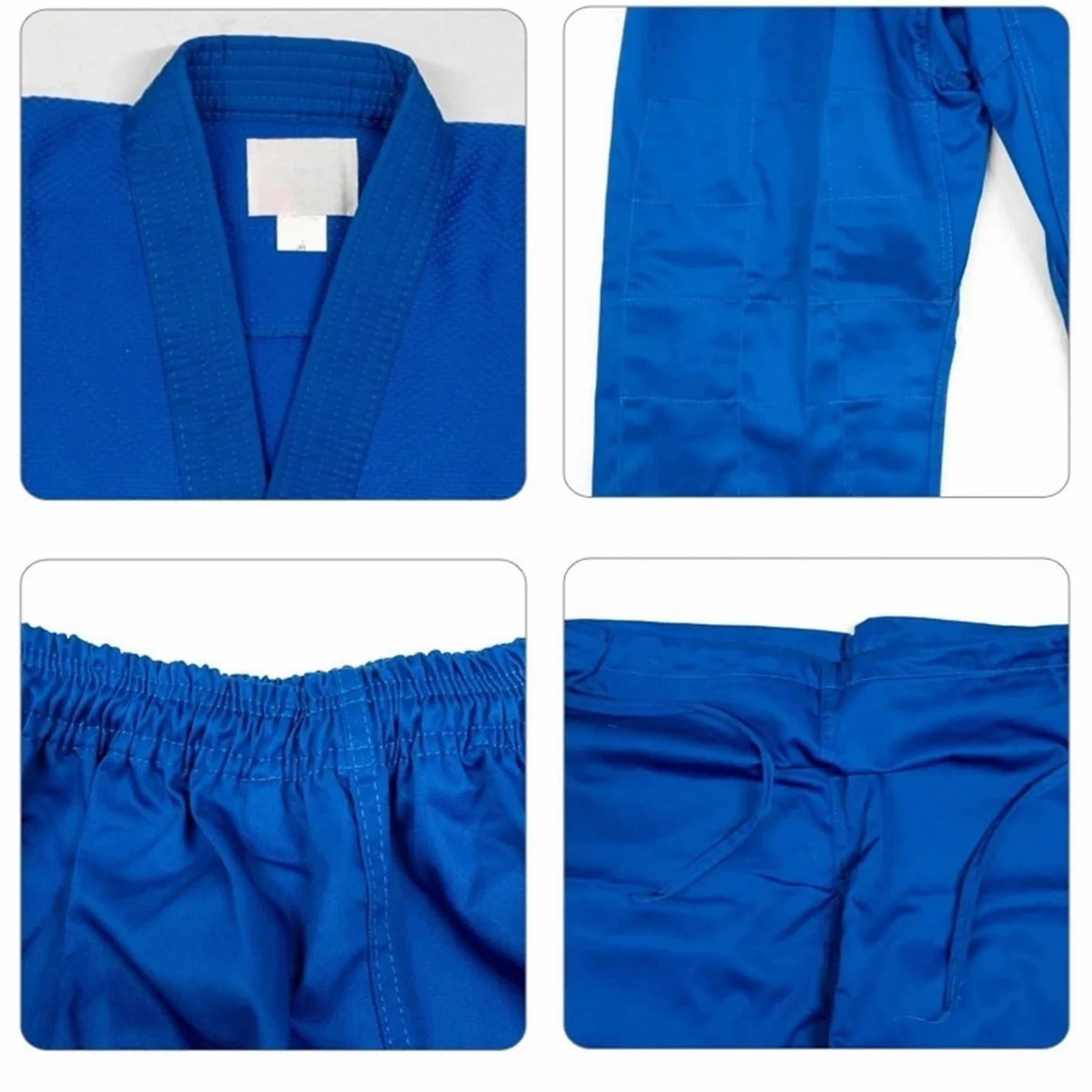Kimonos De Jiu-Jitsu Uniforme de Artes Marciales Judo Gi Hecho Profesional, Kimono Blanqueado de Tejido único, Perfecto for competición o Entrenamiento con cinturón Blanco(White,180CM)