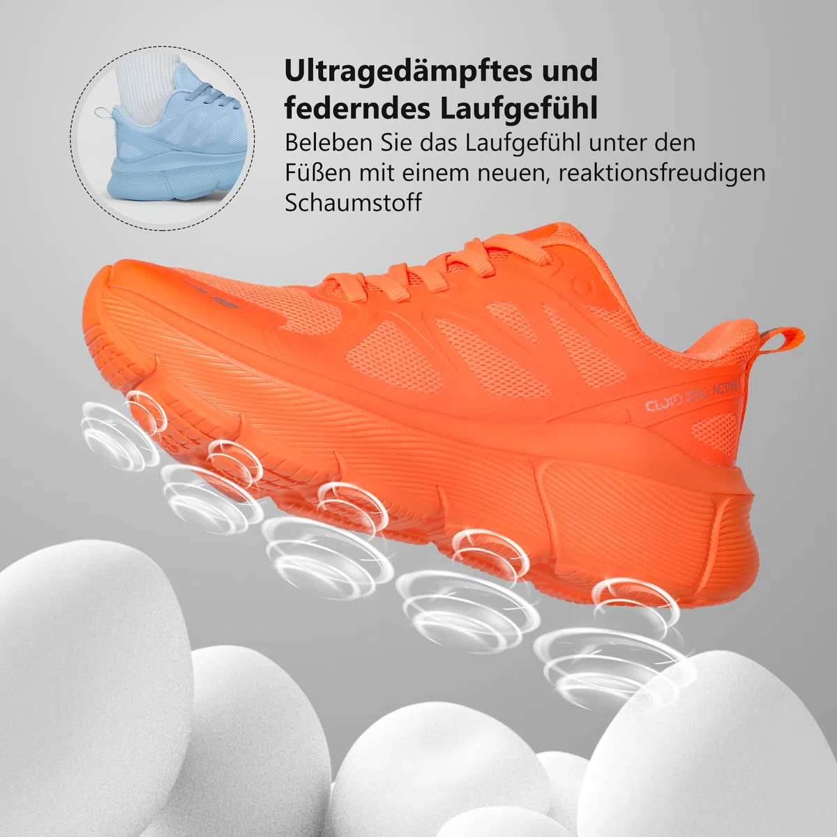 Hawkwell Cloud Zero Active - Zapatillas deportivas para mujer, acolchadas, transpirables, para deporte, gimnasio, entrenamiento, correr, zapatillas deportivas antideslizantes para uso médico