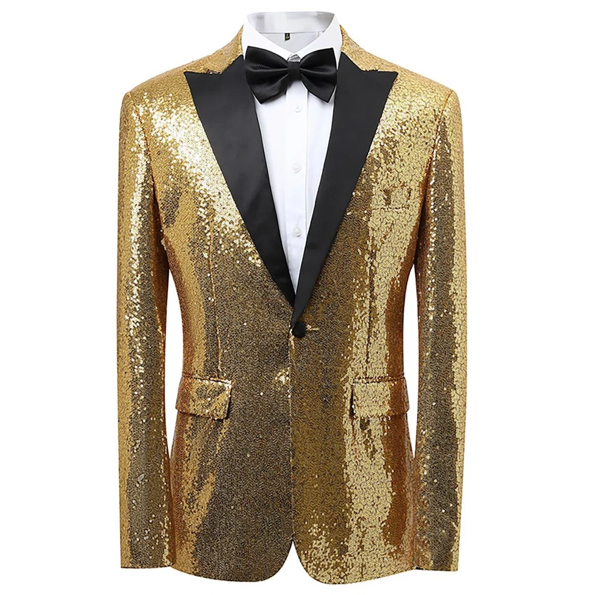 Generisch Trajes para hombre de boda, chaqueta de lentejuelas y pantalones, juego de tres piezas, esmoquin, fiesta, baile, boda, lentejuelas, esmoquin, chaqueta de un botón, traje de negocios para