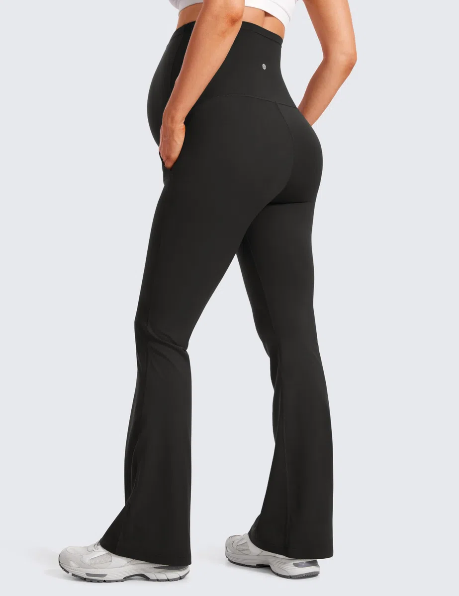 CRZ YOGA Butterluxe Maternidad Acampanados Leggings Bolsillos 74/79/84cm - Mujeres Premamá Yoga Pantalones