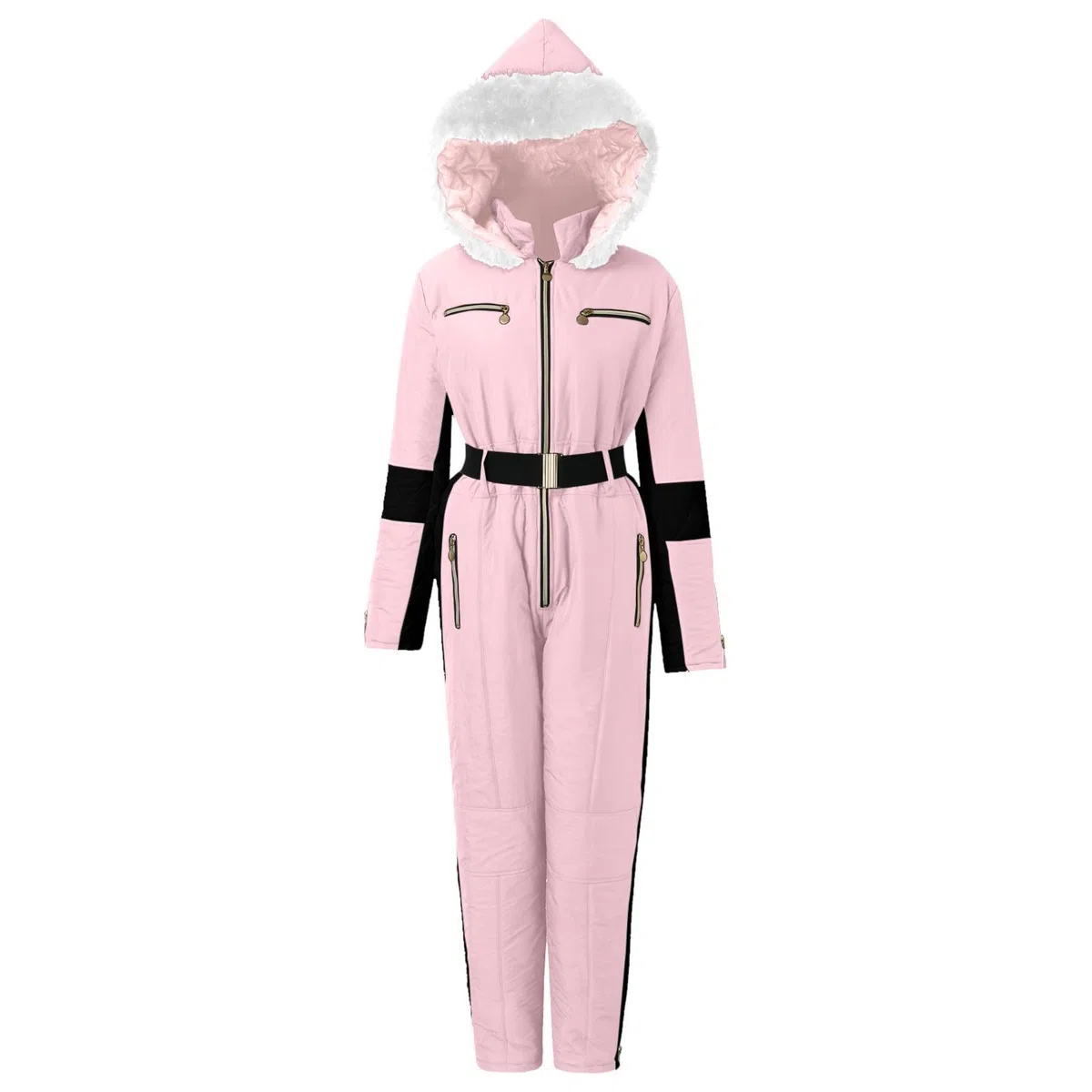 Mono de esquí para mujer, ajustado, alto, con cremallera, elegante, aislado, de una pieza, versátil, casual, cómodo, aislado, para invierno