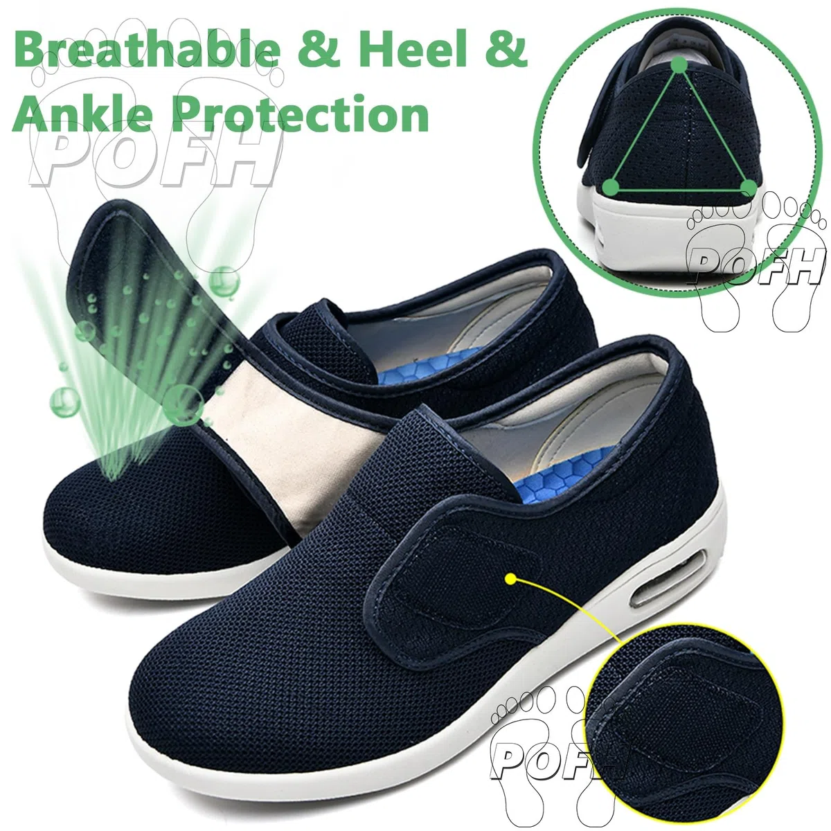 Scarpe Ortopediche Mujer con Strappo Zapatillas Deportivas de Malla sin Cordones para Mujer Zapatos con cojín de Aire para Mujer Zapatos para Caminar Tejidos elásticos(Lightgrey,40 EU)