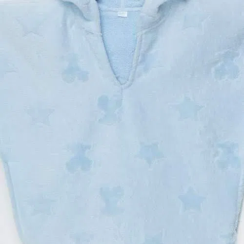 TOUS BABY - Poncho con Capucha de Rizo para tu bebé. Color Celeste (Talla M/de 2 a 3 años)