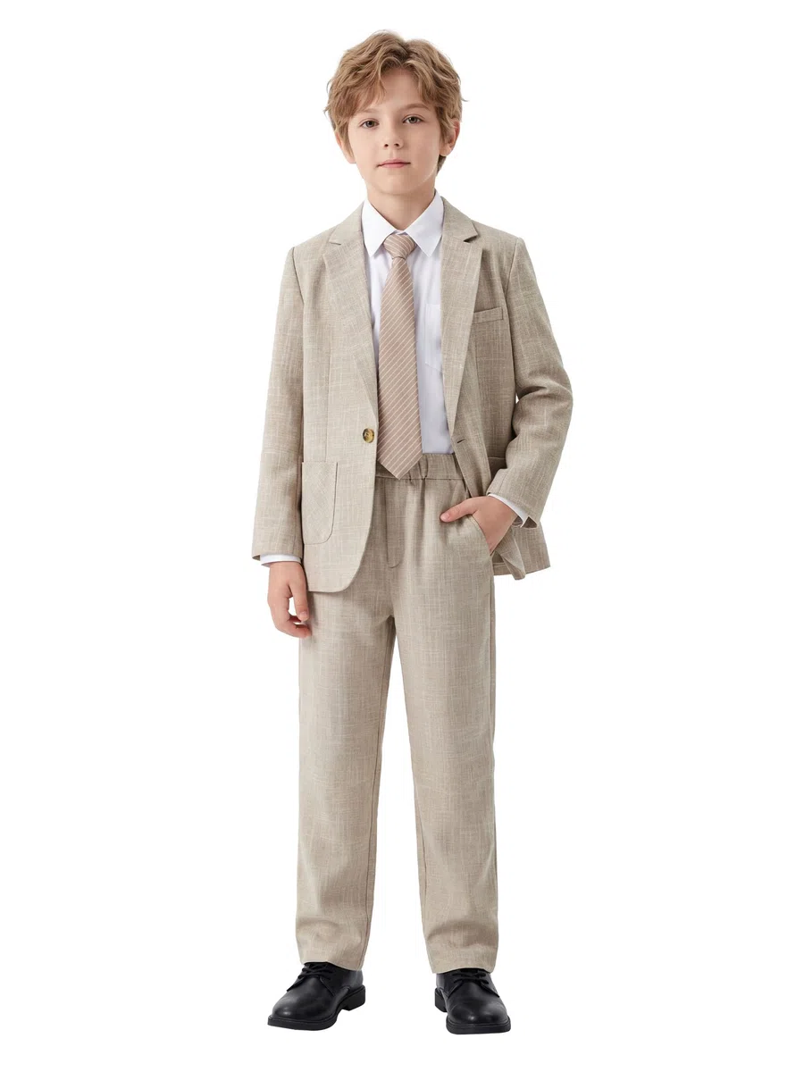 LOLANTA Conjunto de Traje de 2 Piezas para niños, Conjunto de Blazer y pantalón para niños, Ropa de Ocio o Vestido de Fiesta de Boda, 3-13 años