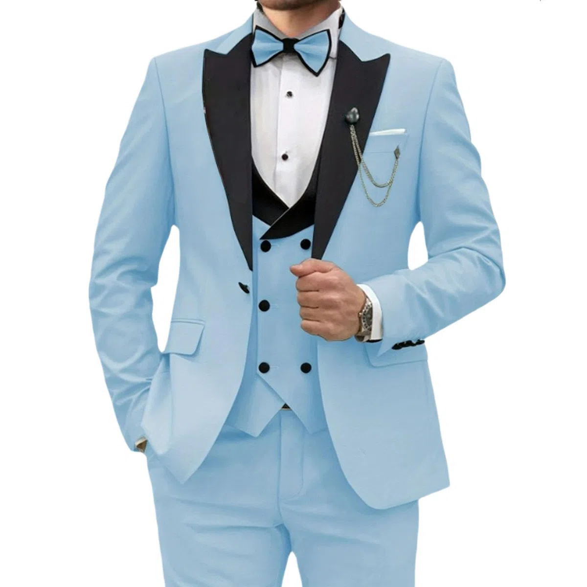 Traje de 3 Piezas para Hombre, Elegante, Ajustado, con Solapa de Pico, un botón, Formal, para Negocios, Boda, Fiesta, Chaqueta, Chaleco, pantalón, Conjunto Traje