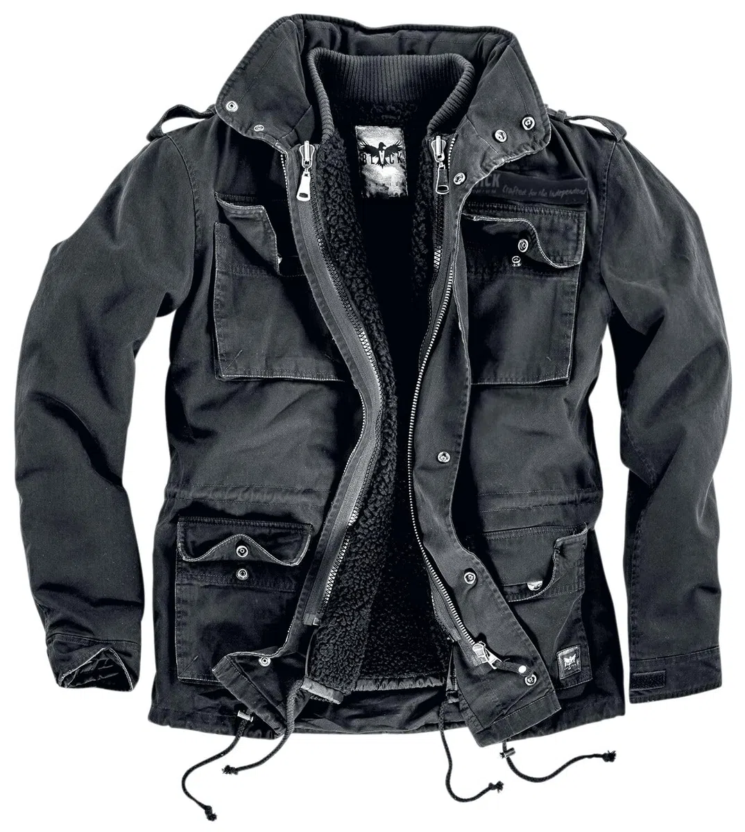 Black Premium by EMP Hombre Chaqueta negra de invierno con chaqueta interior desmontable