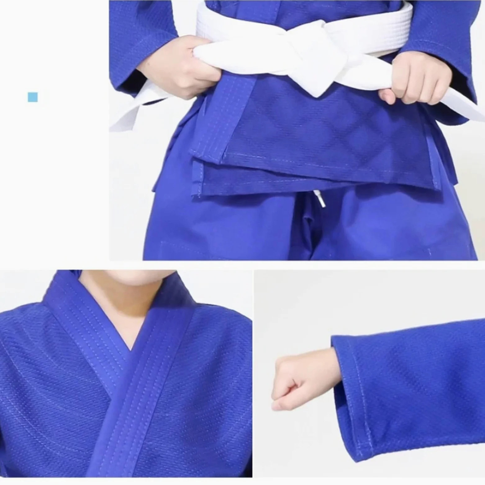 Kimonos De Jiu-Jitsu Uniforme de Artes Marciales Judo Gi Hecho Profesional, Kimono Blanqueado de Tejido único, Perfecto for competición o Entrenamiento con cinturón Blanco(White,180CM)