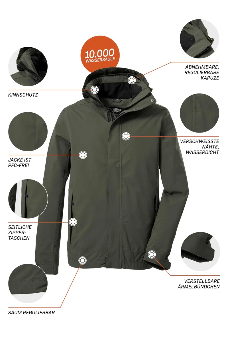 Killtec Kos 87 Mn Jckt_xenios Chaqueta funcional/chaqueta de exterior con capucha desmontable Men´s