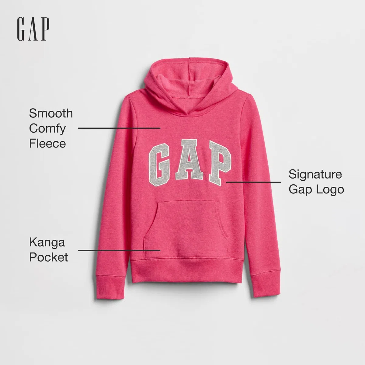 GAP Sudadera con capucha y logotipo para niña bebé