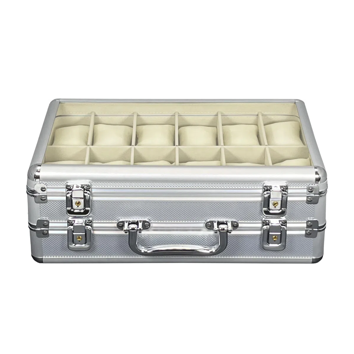 MR Maestro Relojero - Vitrina para Guardar 24 Relojes | Aluminio Resistente | 2 Bandejas Desmontables | Ideal para Organización de Joyas y Relojes, muy Practico, Estupendo para regalo
