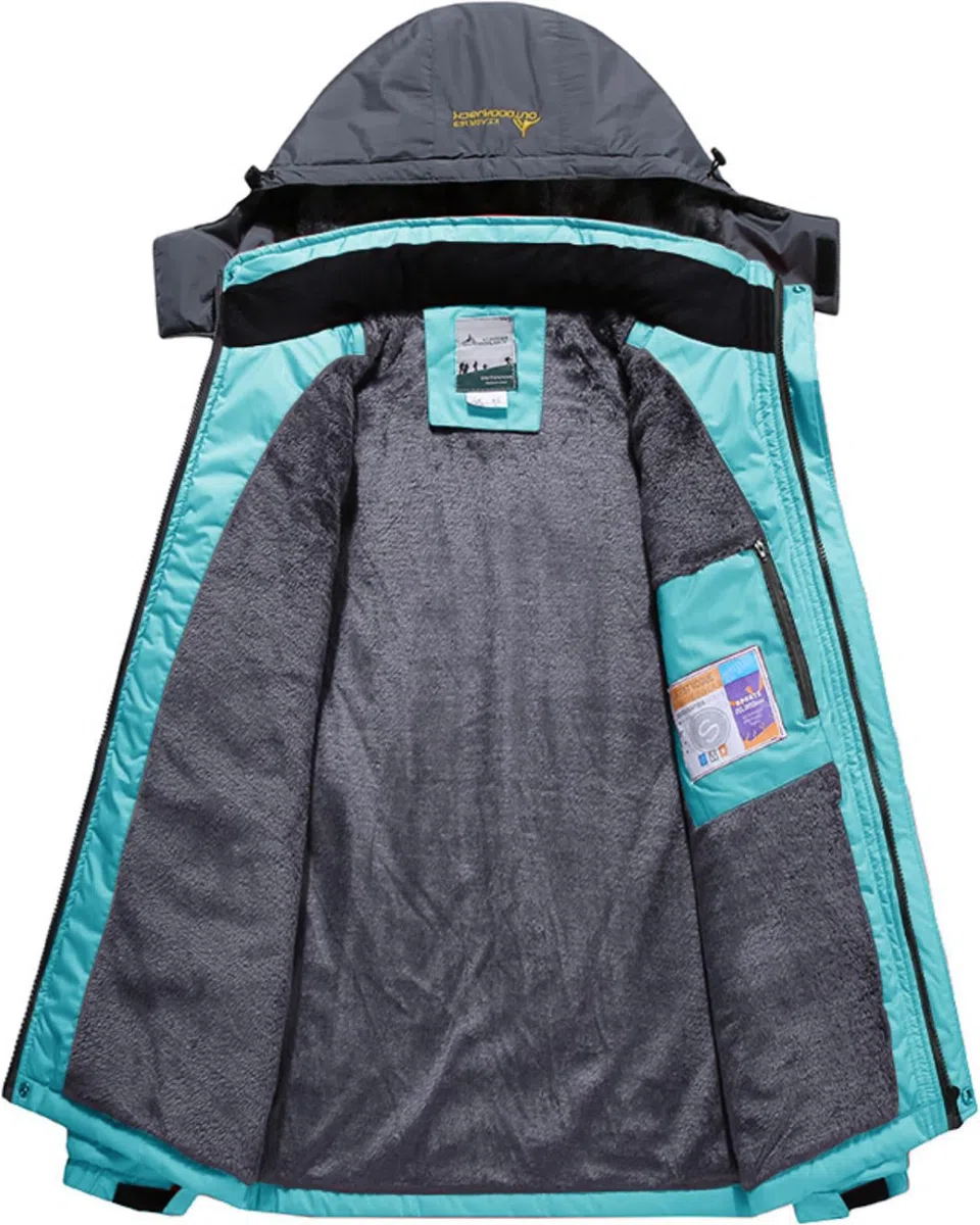 BenBoy Chaqueta de Esquí para Mujer Impermeable Cálida Chaqueta Invierno con Forro Polar Abrigo de Montaña Antiviento Chaqueta con Capucha Aire Libre Senderismo