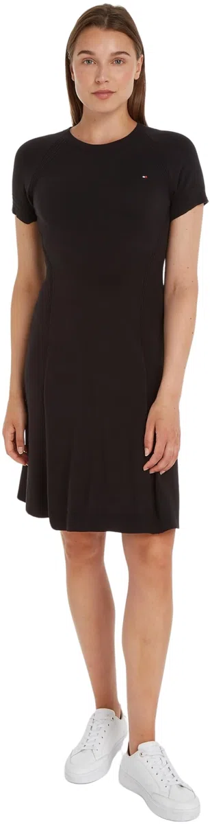Tommy Hilfiger Vestido para Mujer Midi Dress de Manga Corta
