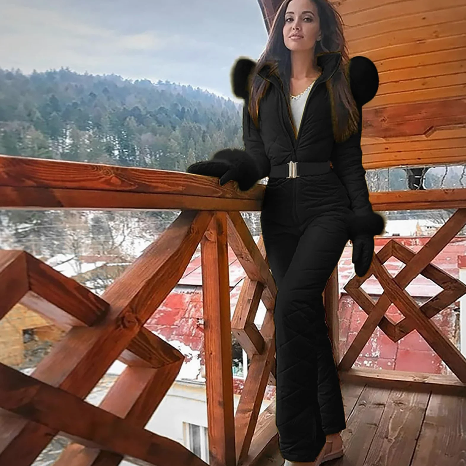 Traje De Esquí para Mujer Traje De Esquí De Una Pieza Conjunto De Traje De Esquí para Mujer Elegante Tallas Grandes Mono De Esquí para Invierno para Snowboard,Montañismo,Patinaje