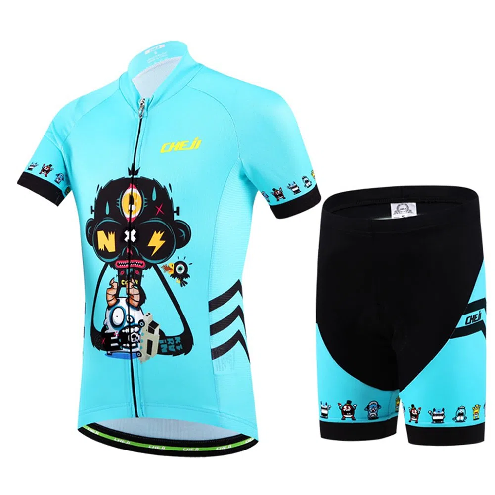 Traje de Ciclismo Niño, Jersey Conjunto Ropa Maillot de Ciclismo para Niños y Niñas Bicicleta Camiseta Manga Corta y Pantalones