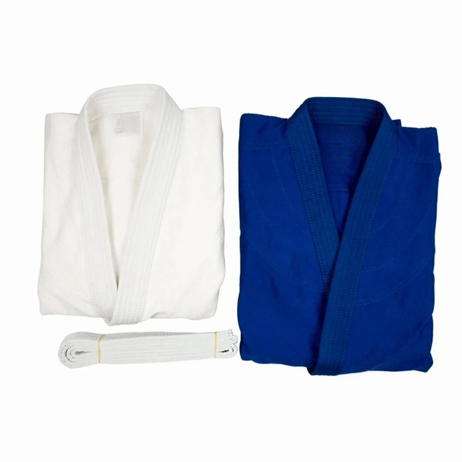 Kimonos De Jiu-Jitsu Uniforme de Artes Marciales Judo Gi Hecho Profesional, Kimono Blanqueado de Tejido único, Perfecto for competición o Entrenamiento con cinturón Blanco(White,180CM)