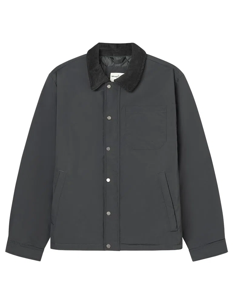 Springfield Puffed Jacket with Corduroy Chaqueta Abolojada, Verde, L para Hombre