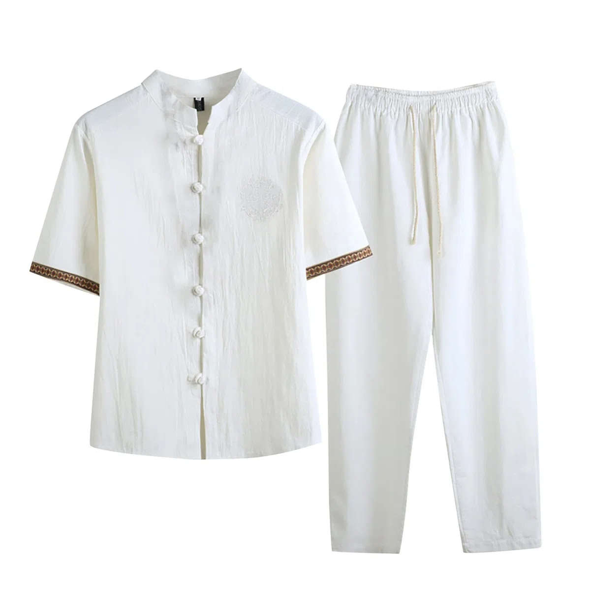 Ropa de estilo chino para hombre, traje de verano para hombre, estilo tang, media manga, traje tradicional para artes marciales, Kung Fu, Tai Chi, Wushu, traje chino Tang