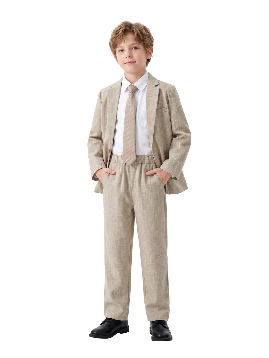 LOLANTA Conjunto de Traje de 2 Piezas para niños, Conjunto de Blazer y pantalón para niños, Ropa de Ocio o Vestido de Fiesta de Boda, 3-13 años