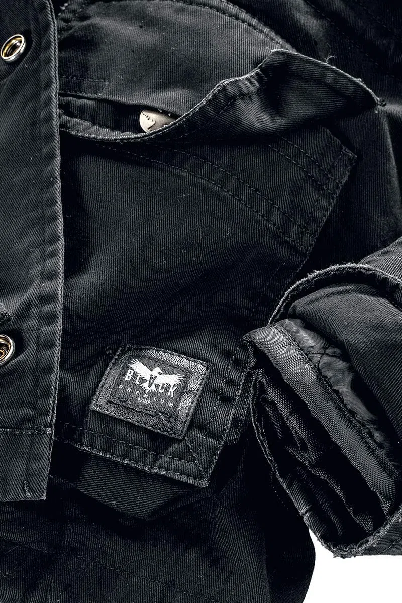 Black Premium by EMP Hombre Chaqueta negra de invierno con chaqueta interior desmontable
